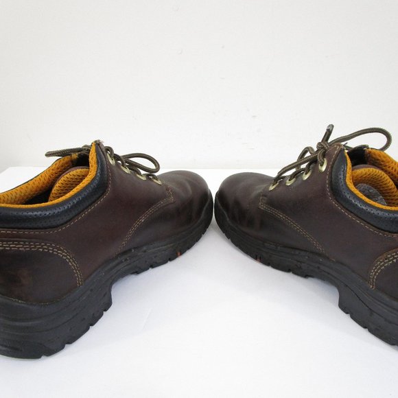 Timberland Pro Dark Brown Leather Titan Oxford Soft Toe Work Boots Shoes 8.5 main image 4